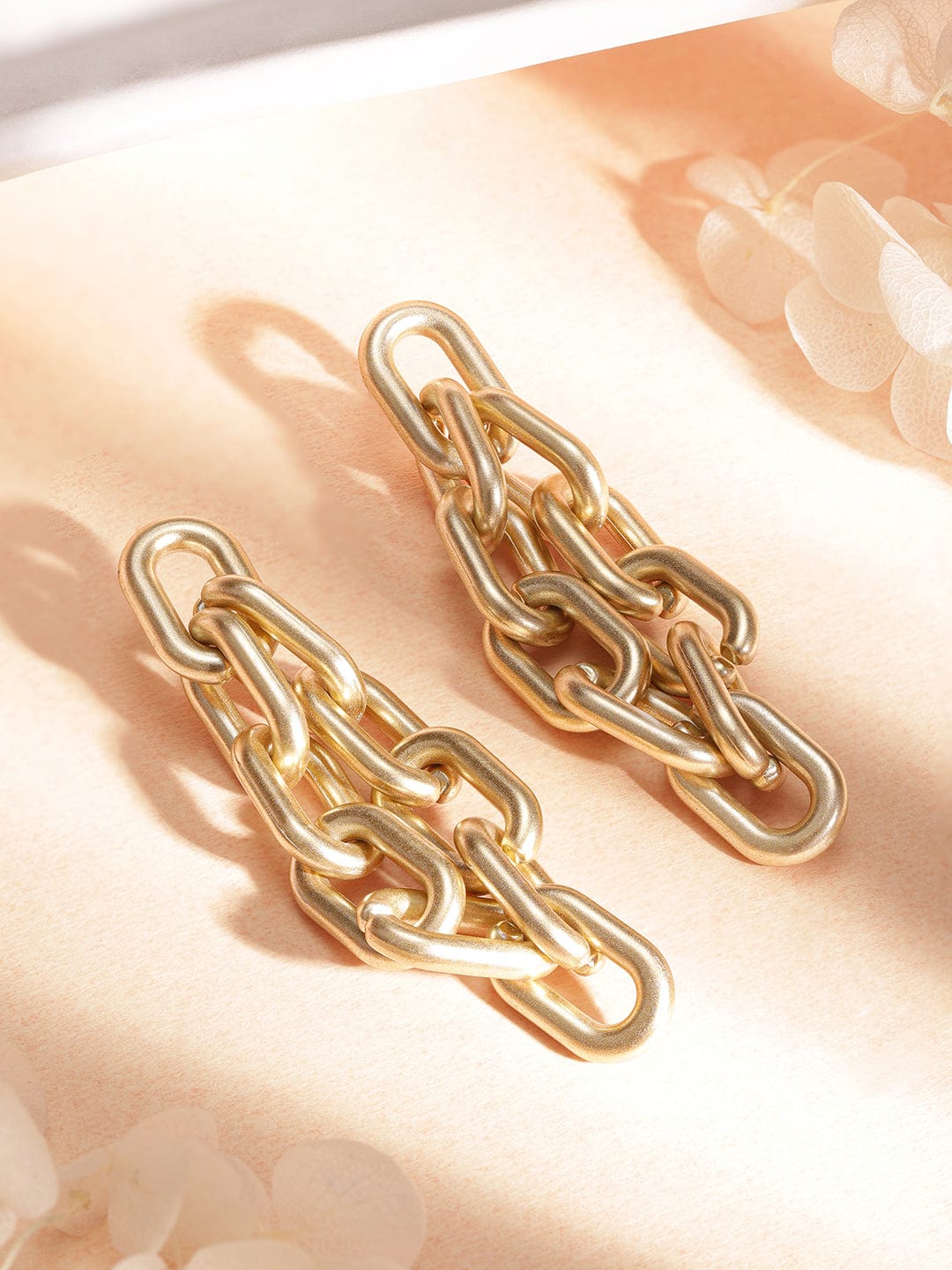 【Rubans】 Gold-Toned Geometric Drop Earrings｜ゴールドトーン ジオメトリック ドロップイヤリング