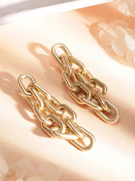 【Rubans】 Gold-Toned Geometric Drop Earrings｜ゴールドトーン ジオメトリック ドロップイヤリング