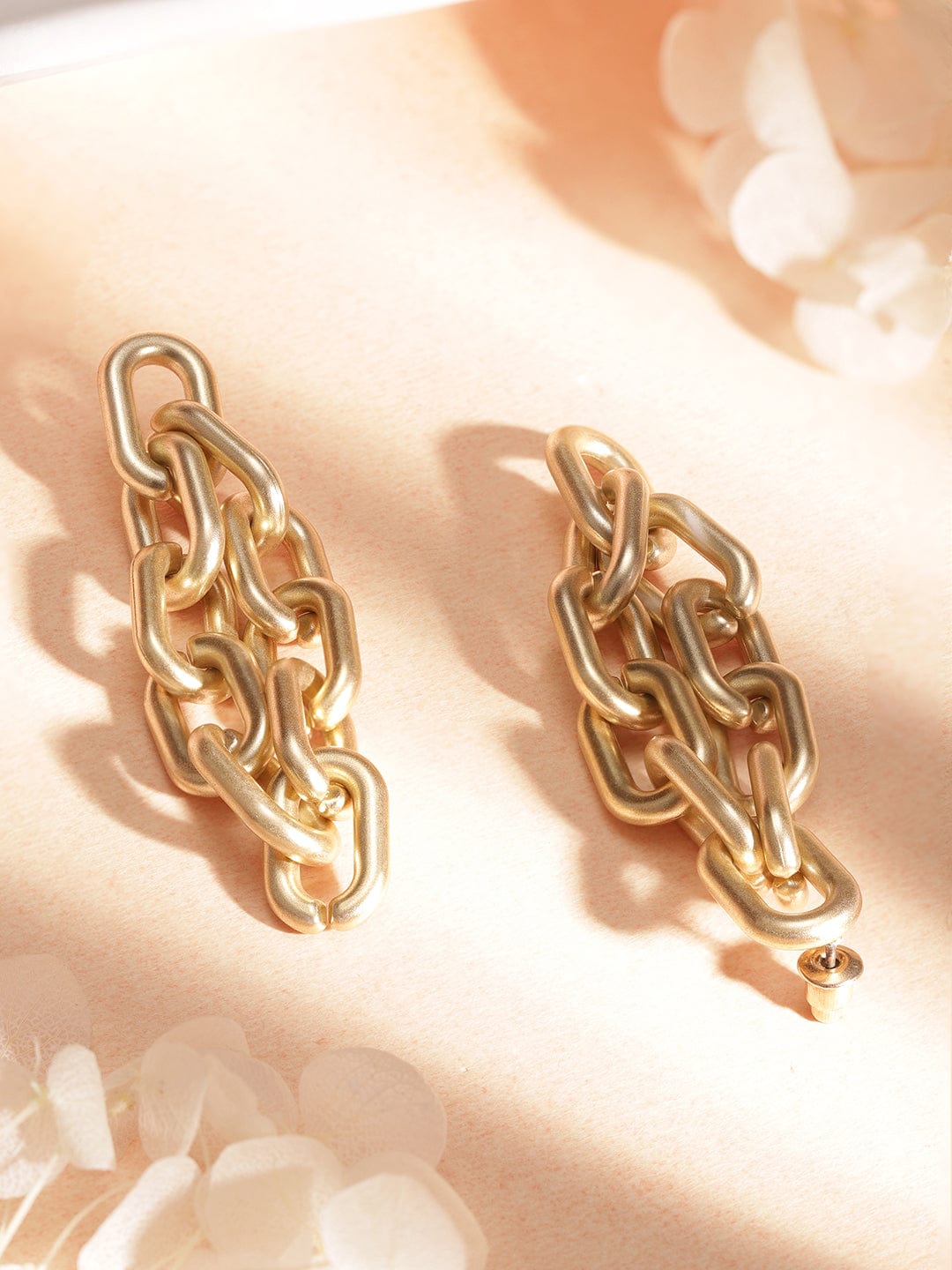 【Rubans】 Gold-Toned Geometric Drop Earrings｜ゴールドトーン ジオメトリック ドロップイヤリング