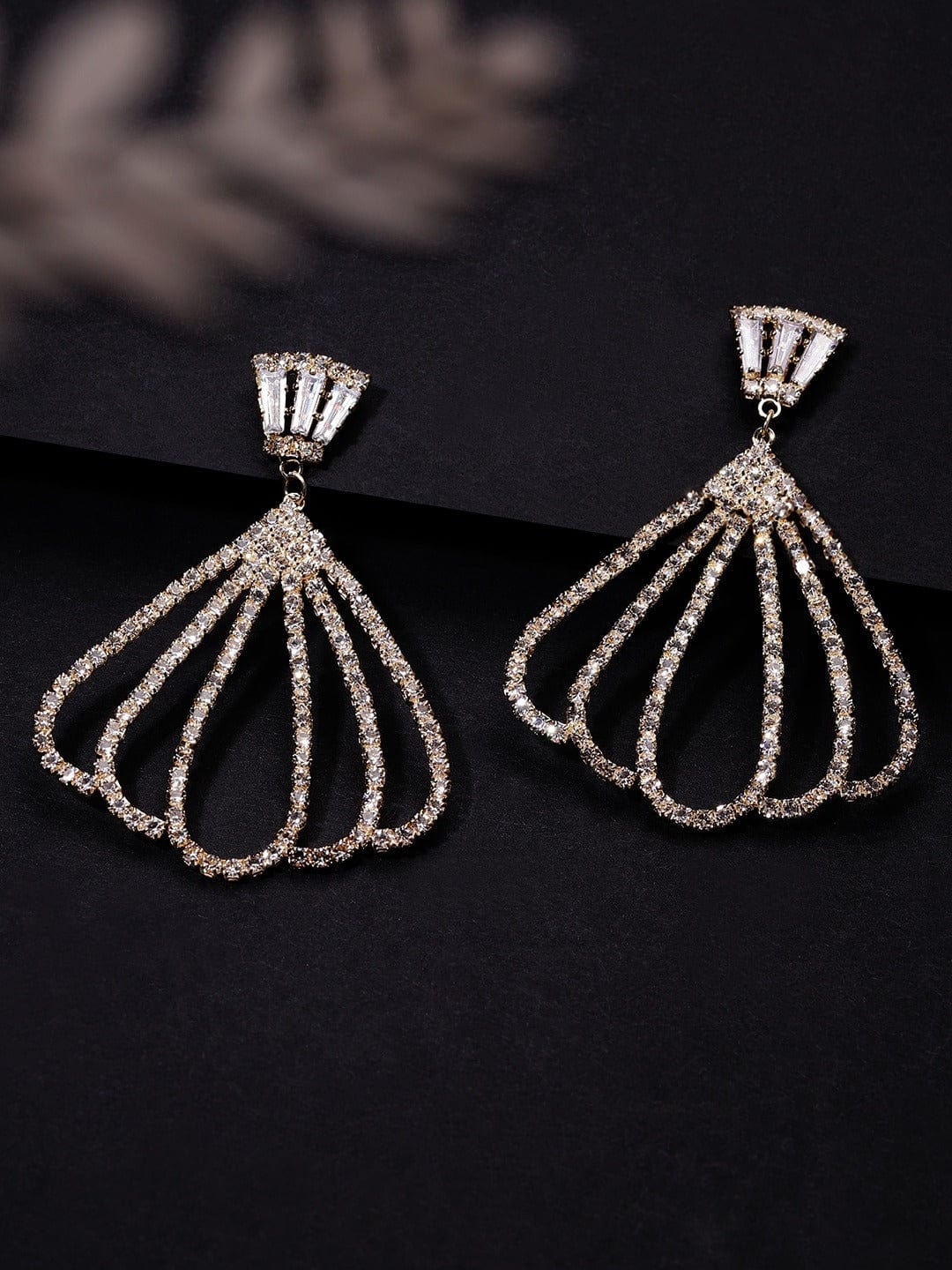 【Rubans】 Gold-Toned Handcrafted CZ Classic Drop Earrings｜ゴールドトーン ハンドクラフト ジルコニア クラシック ドロップイヤリング