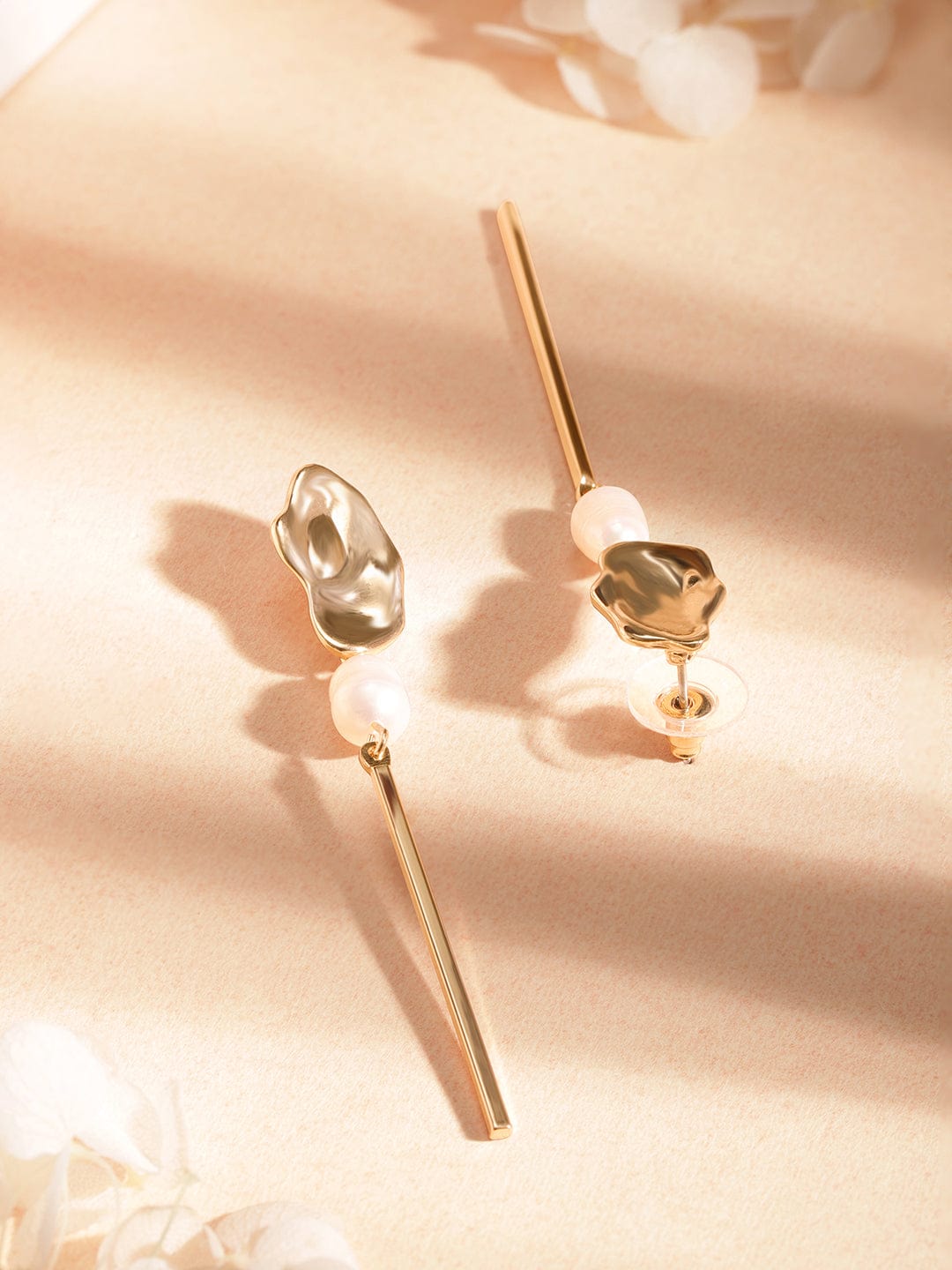 【Rubans】 Set of 2 Gold-Plated Contemporary Earrings｜ゴールドメッキ コンテンポラリー イヤリング 2組セット