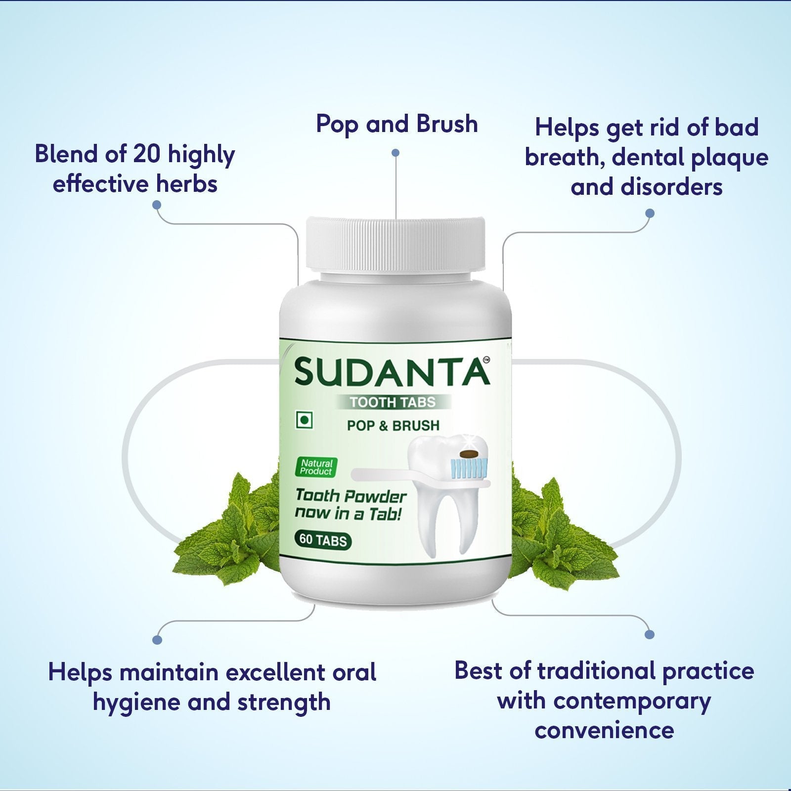Sudanta Tooth Tabs, 60 Tabs | 650 mg 650mg
