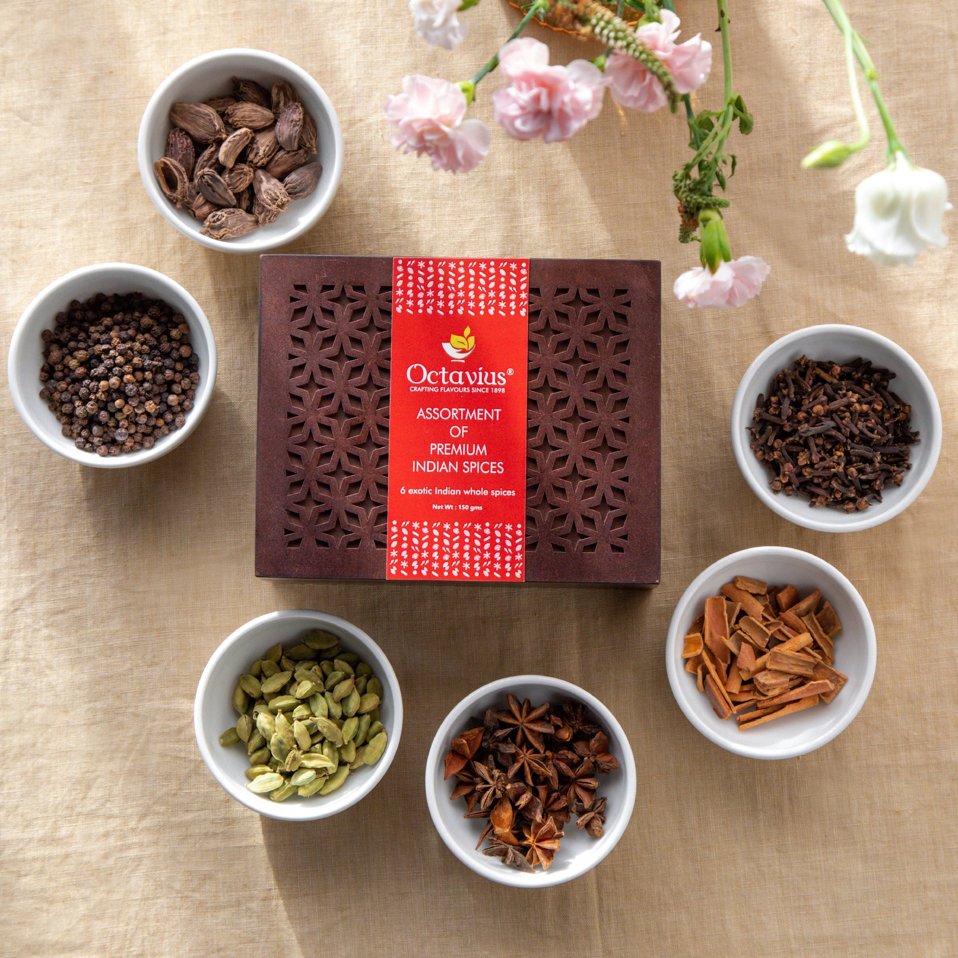 Indian Spice Collection-6 Assorted Indian Whole Spices 150 gms 150g