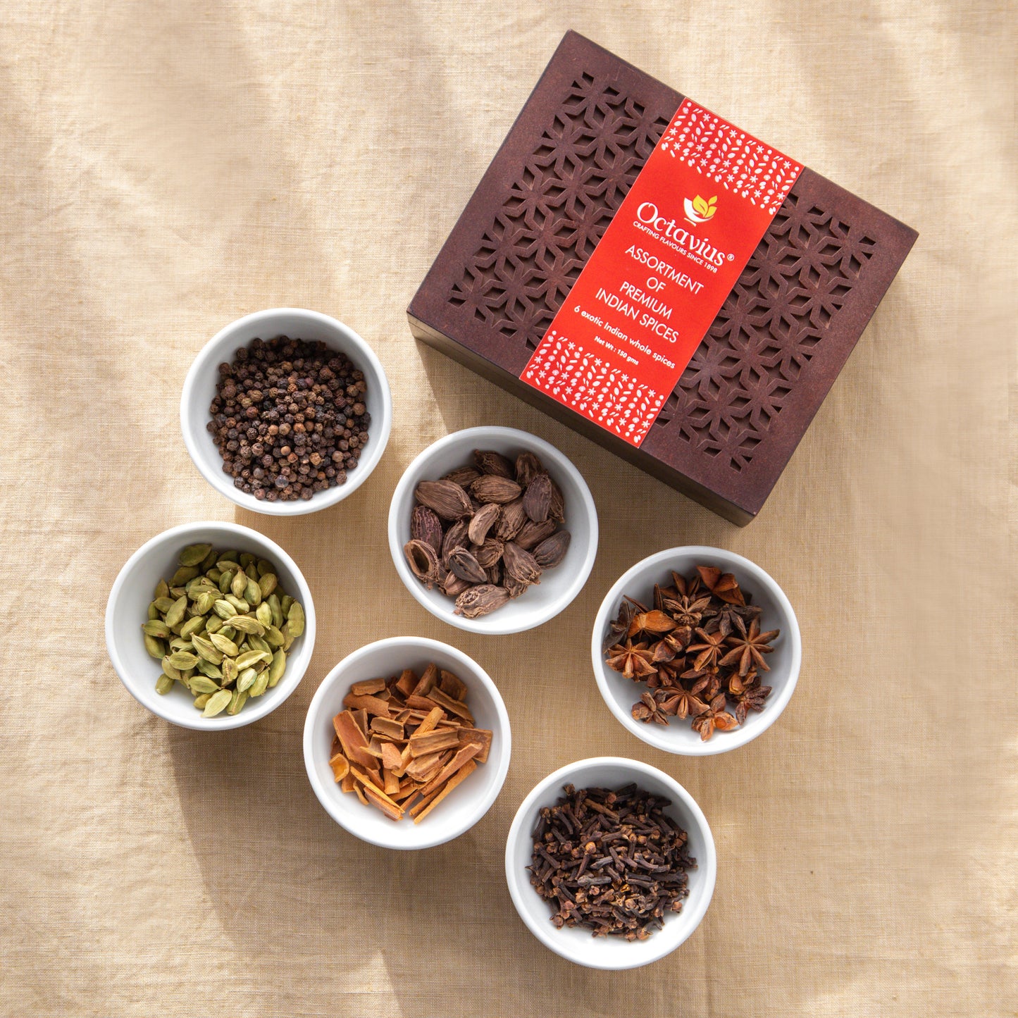 Indian Spice Collection-6 Assorted Indian Whole Spices 150 gms 150g