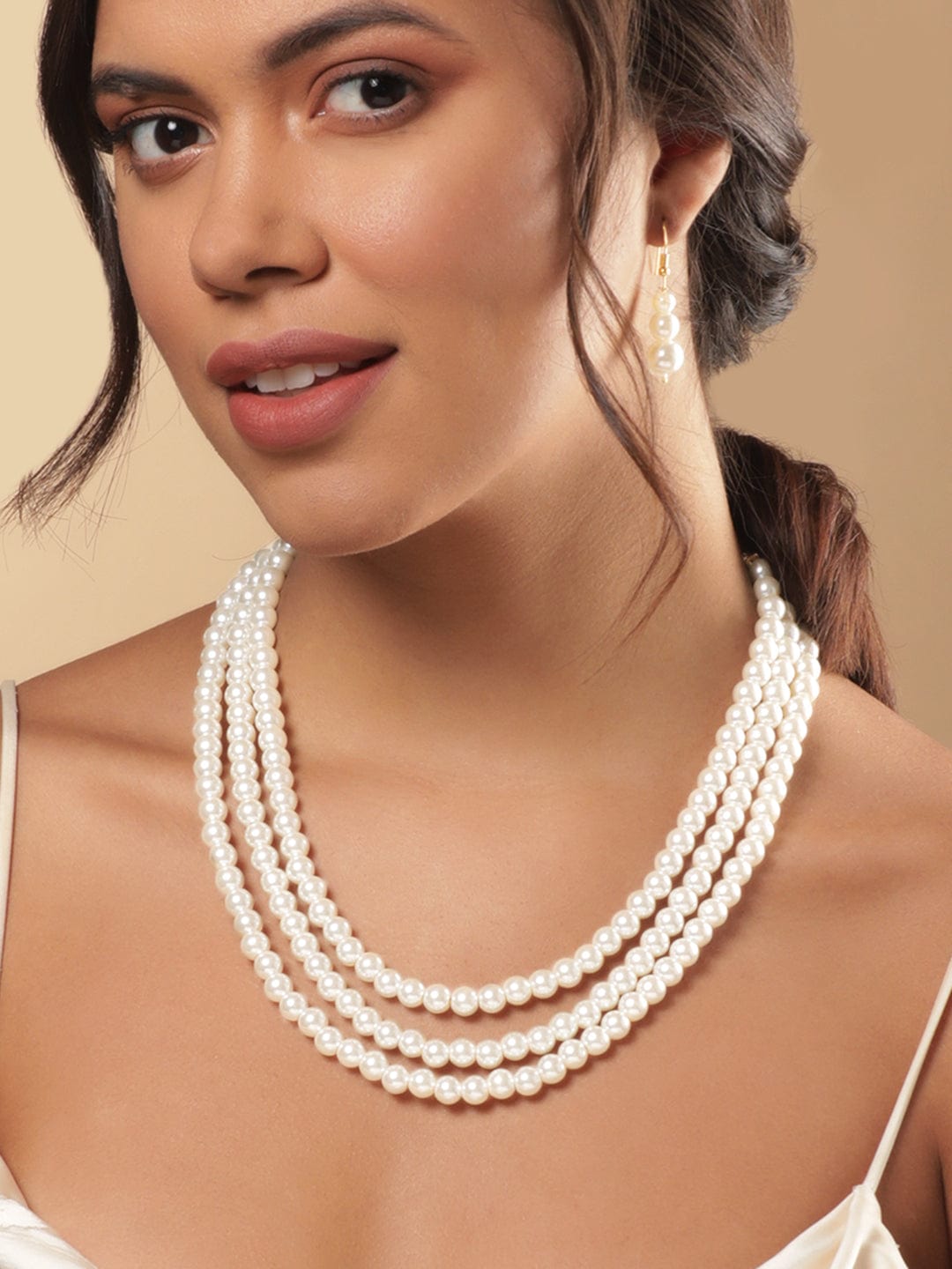 Luxe Ocean Pearl Necklace Set White