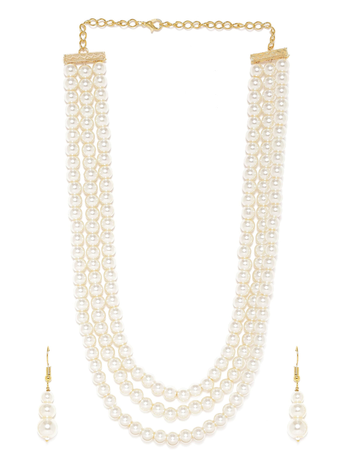Luxe Ocean Pearl Necklace Set White