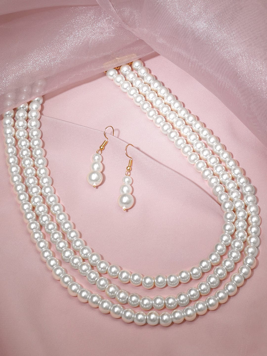 Luxe Ocean Pearl Necklace Set White