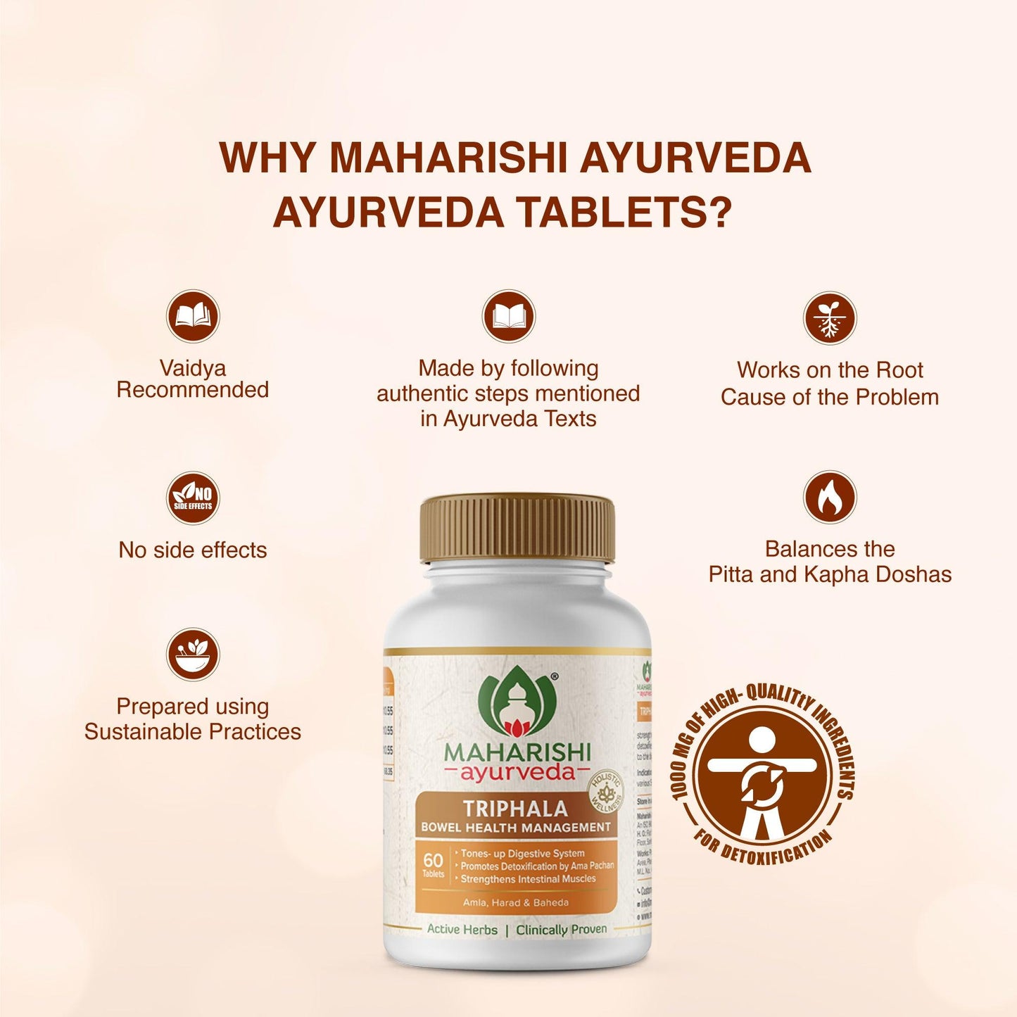 Maharishi Ayurveda Triphala Tablets – Digestive Detox & Gut Health Support