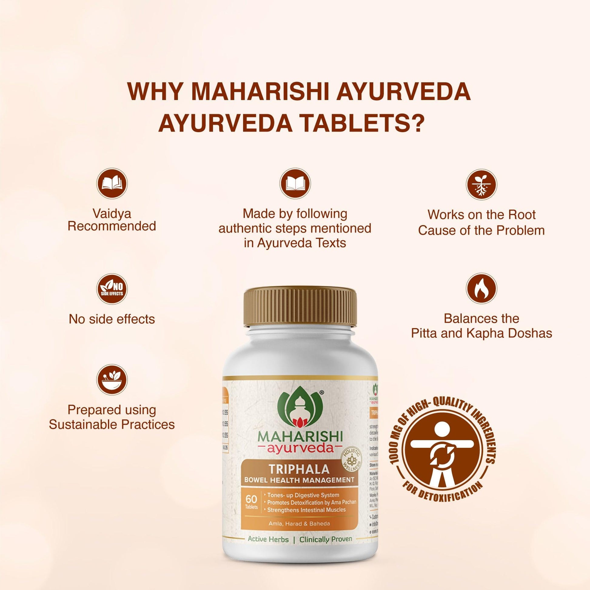 Maharishi Ayurveda Triphala Tablets – Digestive Detox & Gut Health Support