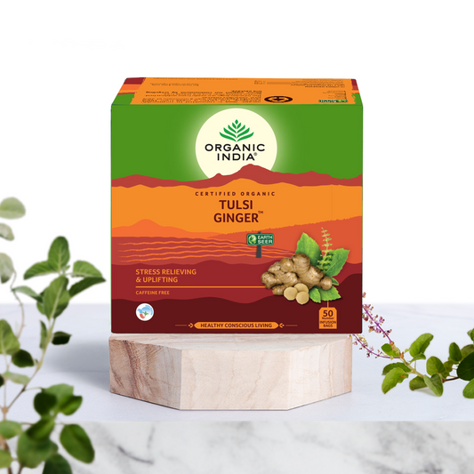 【Organic India】 Tulsi Ginger｜トゥルシー ジンジャー｜50 Teabags