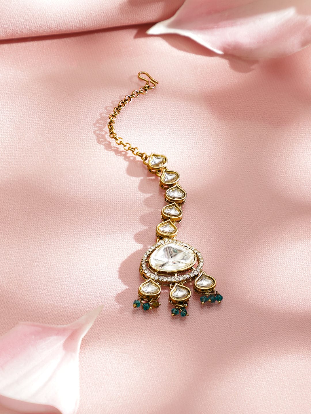 Turquoise Edges Kundan Choker Set フリーサイズ
