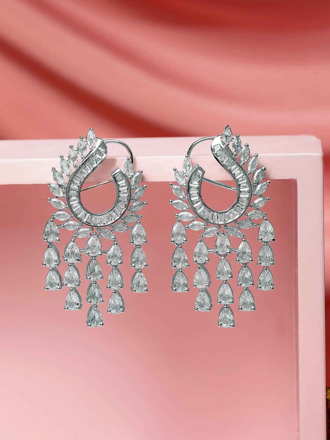 Twilight Charm American Diamond Zirconia Danglers Silver
