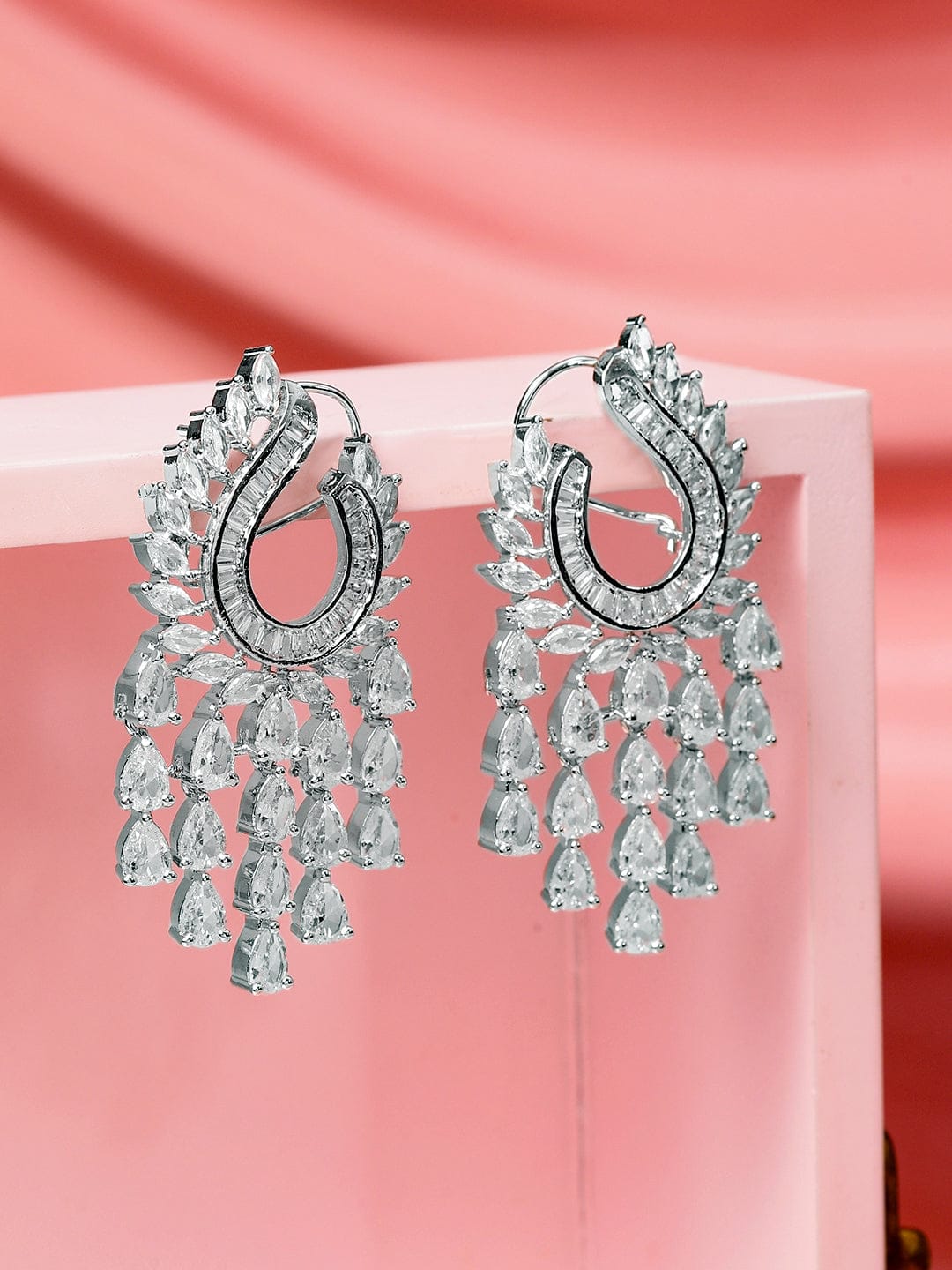 Twilight Charm American Diamond Zirconia Danglers Silver
