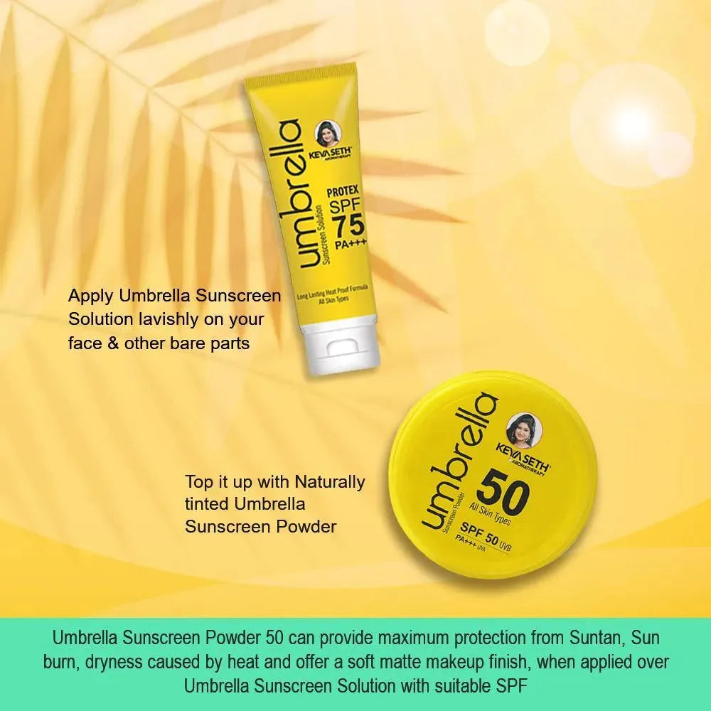 Umbrella Sunscreen Advance Treatment Kit SPF 75 Solution + SPF 50 Powder 150ml