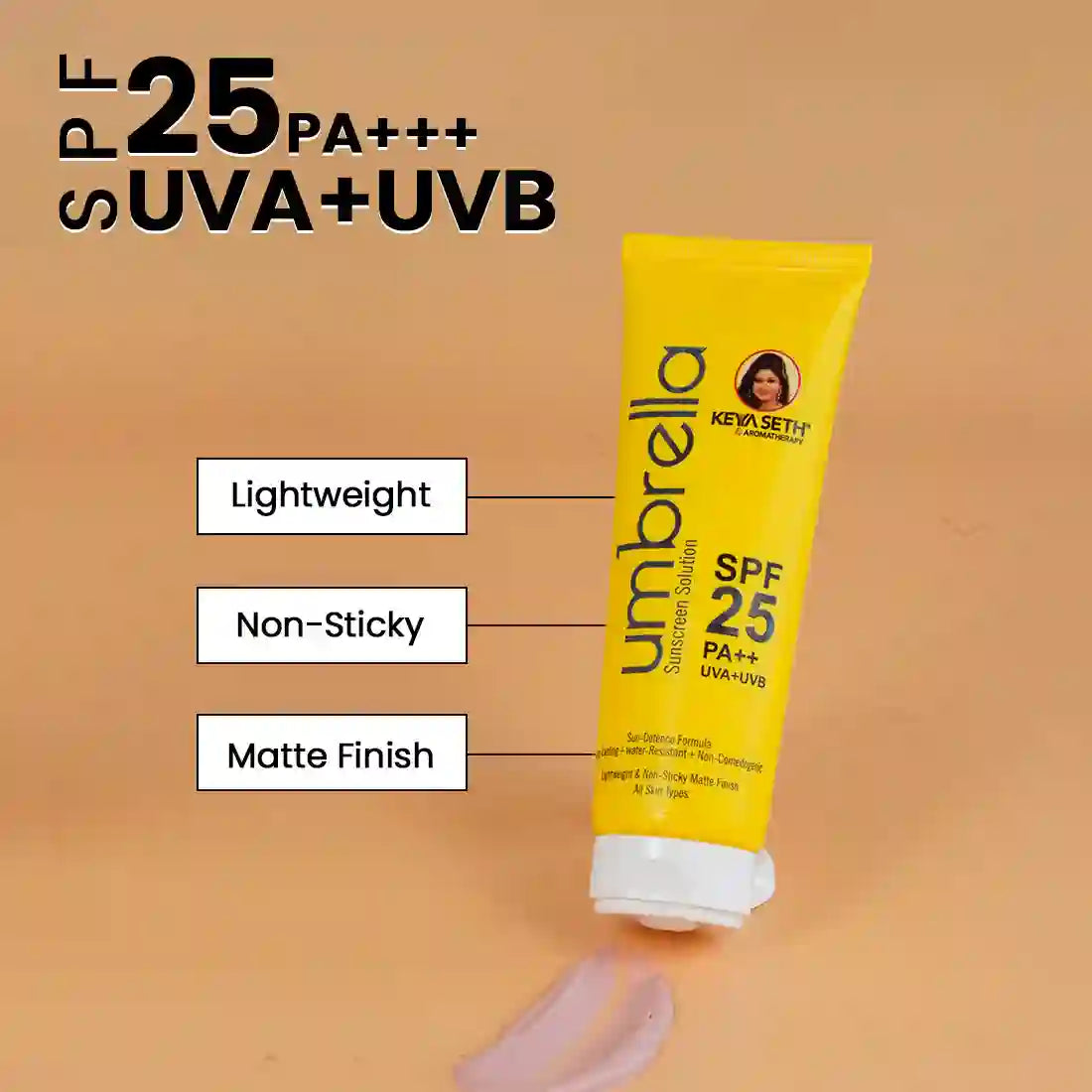 Umbrella Sunscreen Solution SPF 25 with PA+++ UV Protection, Sweat Resistant Formula Oil Control Enriched with Pure Essential Oil wheatgerm & Almond 100ml