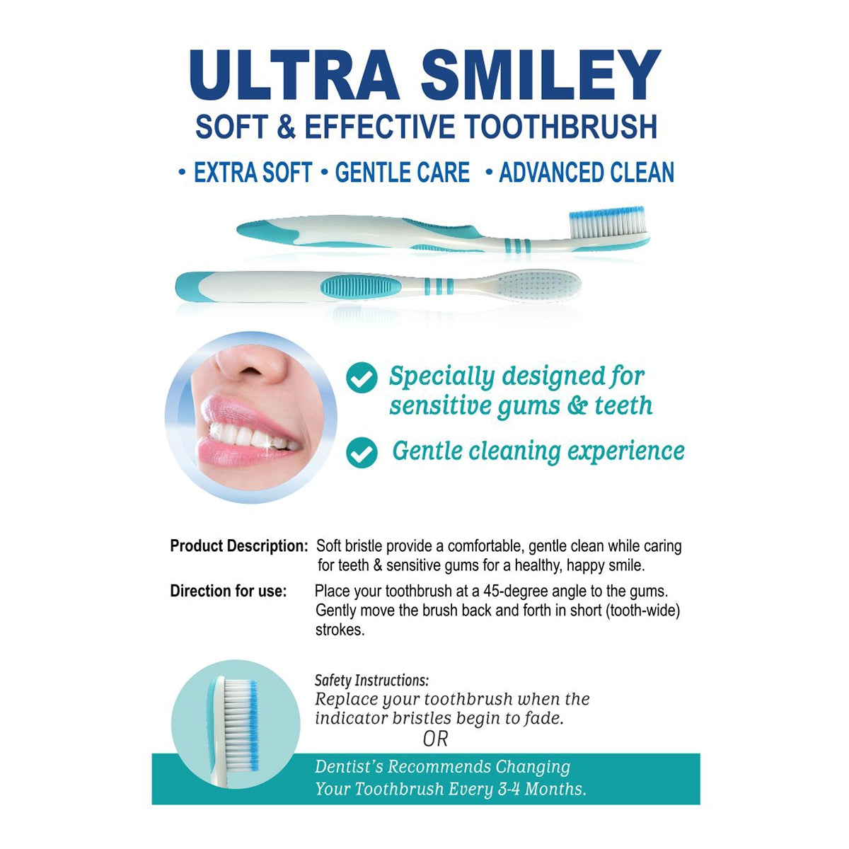 【Patanjali】 Dant Kanti Ultra Smiley Toothbrush (Buy 2 Get 1)｜ダントカンティ ウルトラ スマイリー 歯ブラシ 3本セット
