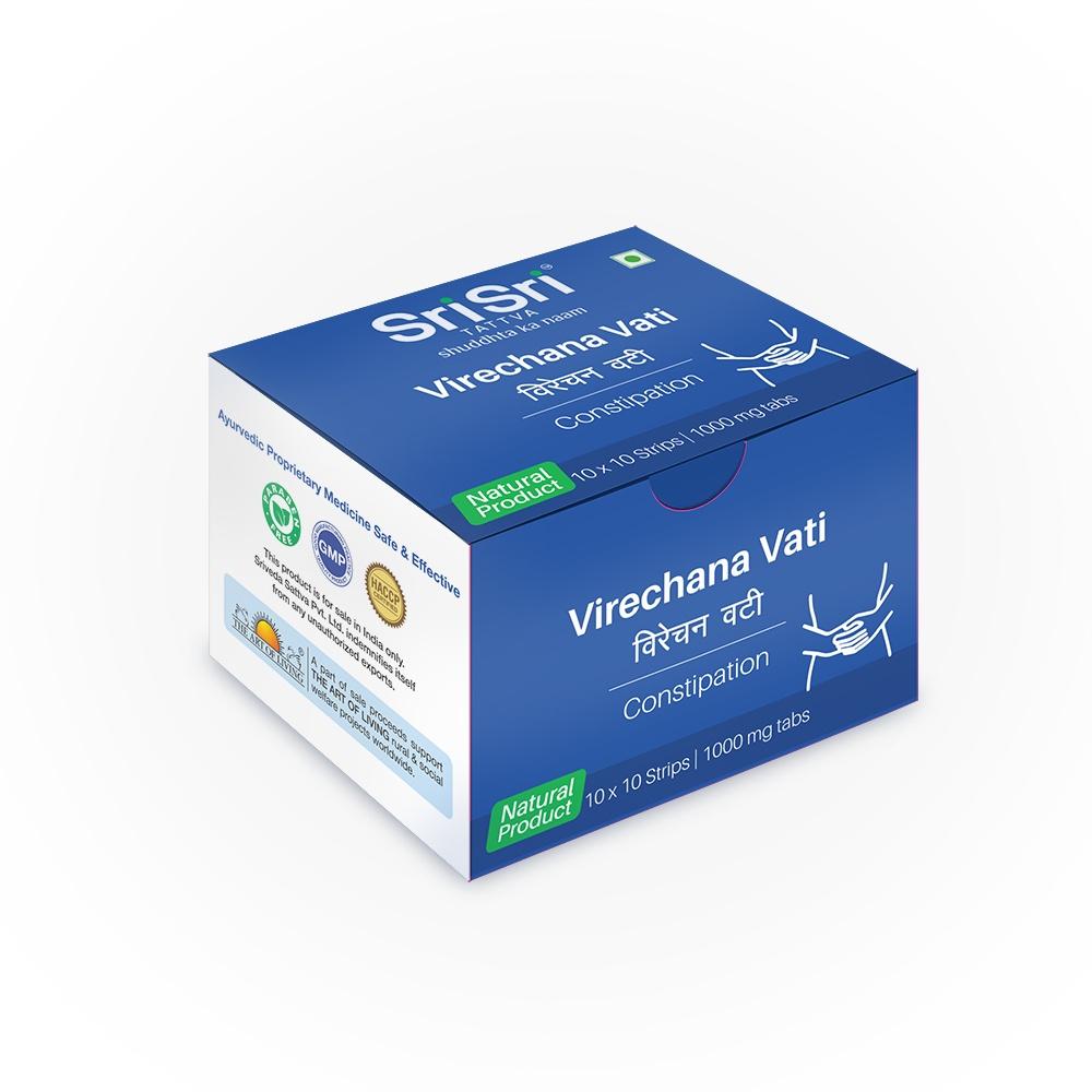【Sri Sri Tattva】 Virechana Vati Laxative Tablets for Constipation and Cleansing｜ ヴィレーチャナ・ヴァティ 便秘・浄化用 下剤タブレット｜ 10錠
