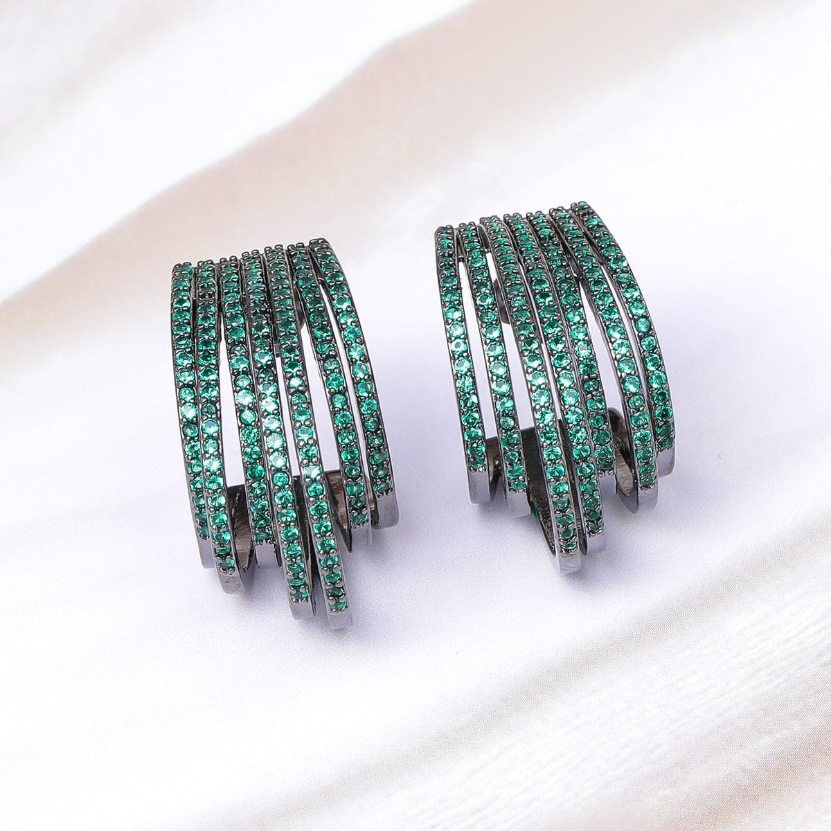 Vogue Radiance Green Hoops Emerald