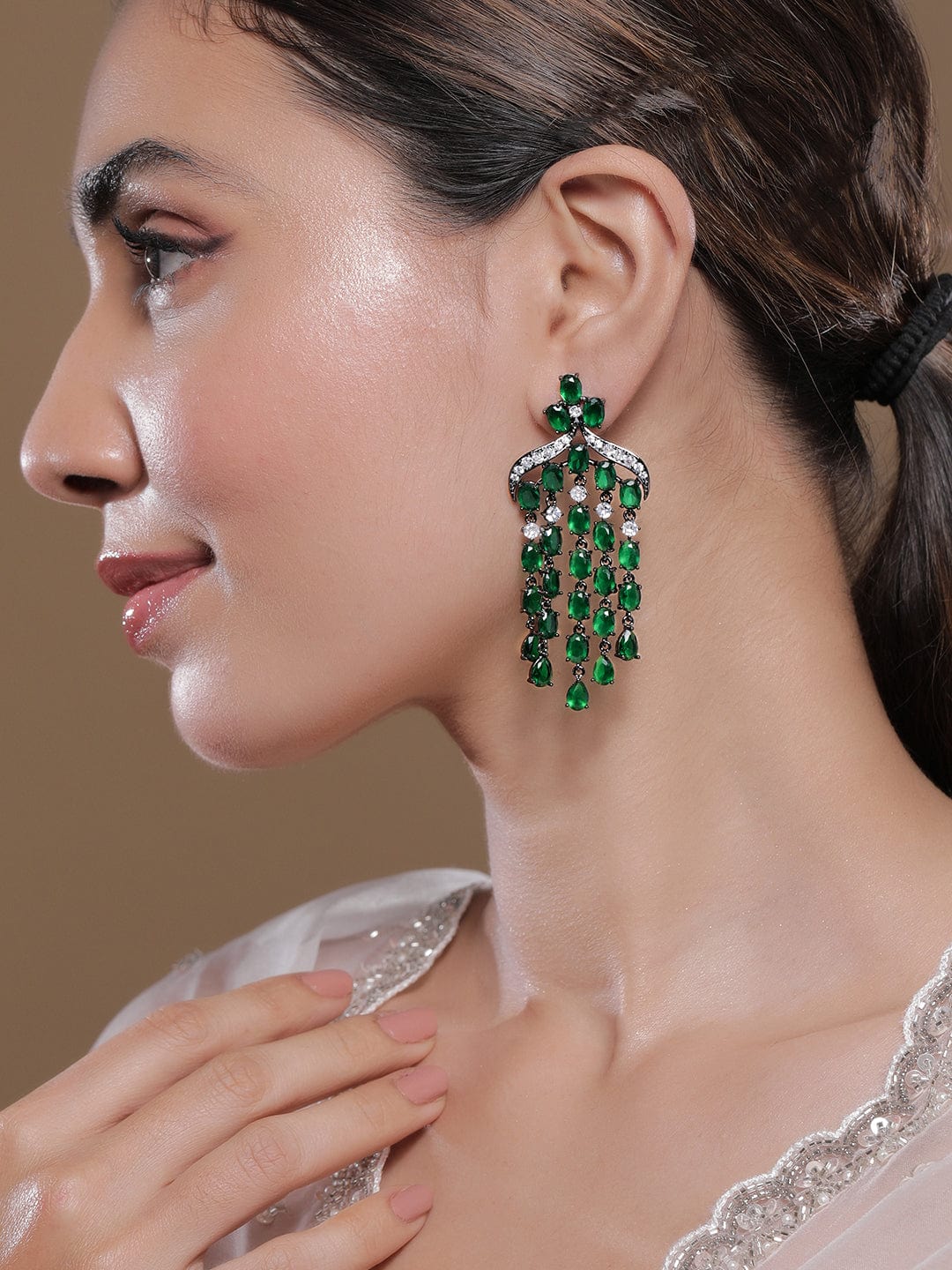 Statement Spark Green Stone Dangler フリーサイズ