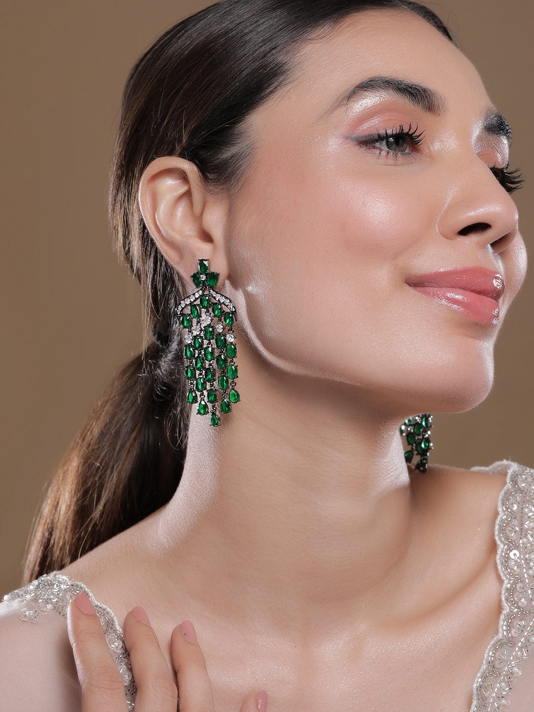 Statement Spark Green Stone Dangler フリーサイズ