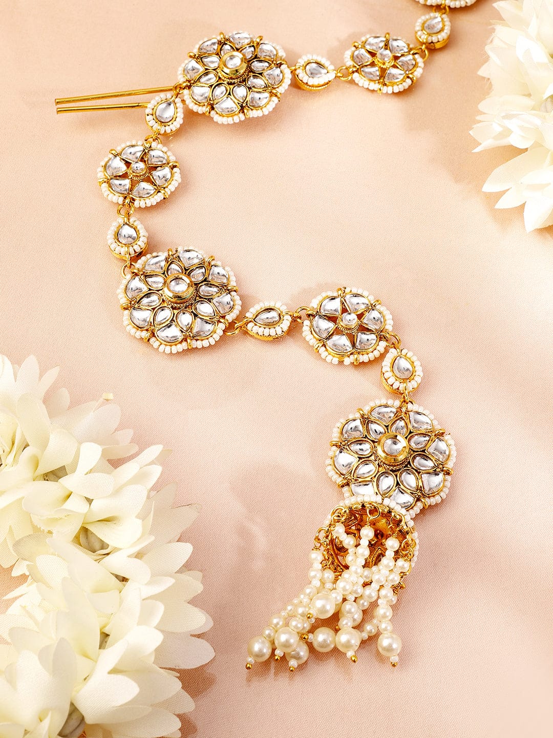 Whisper of White Radiance Braid Brooch Gold