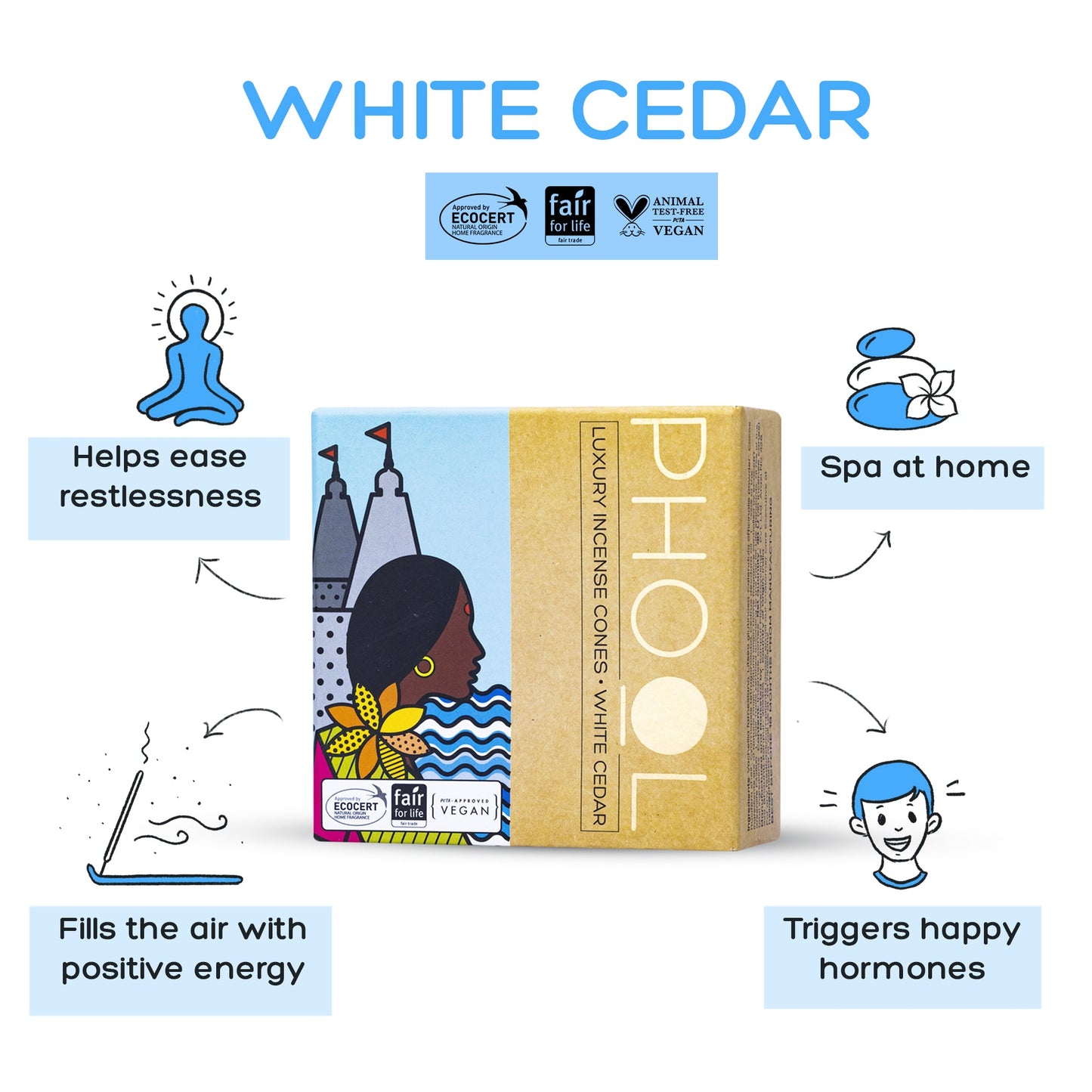 Natural Incense Cones – White Cedar