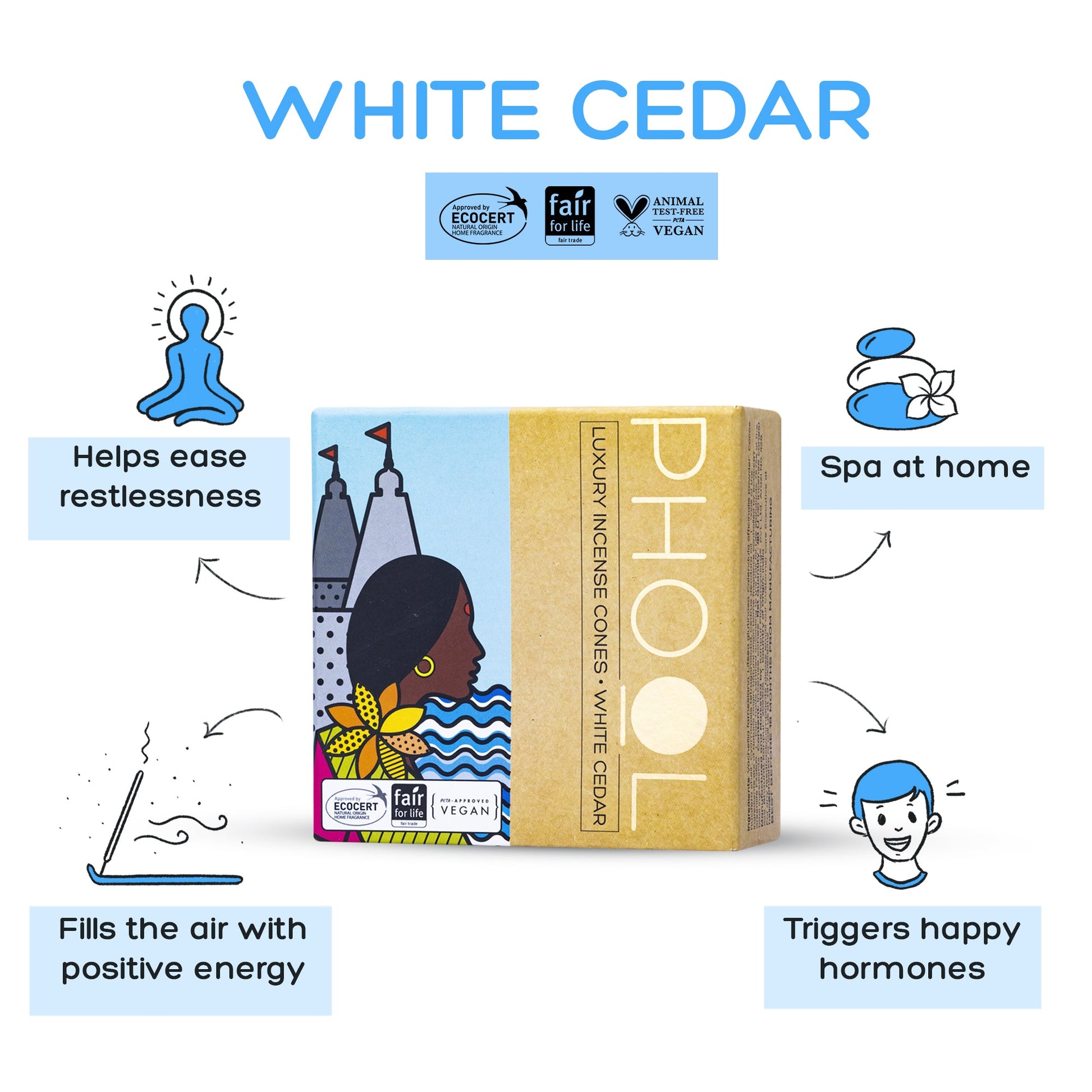 Natural Incense Cones – White Cedar