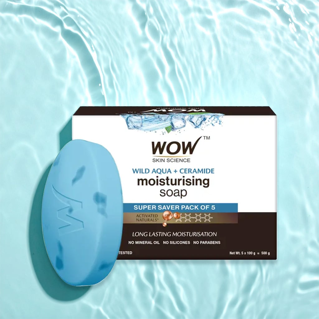 【WOW Skin Science】 Wild Aqua & Ceramide Moisturizing Soap Energizes & Cleanses Pack of 5 (5 x 100g)